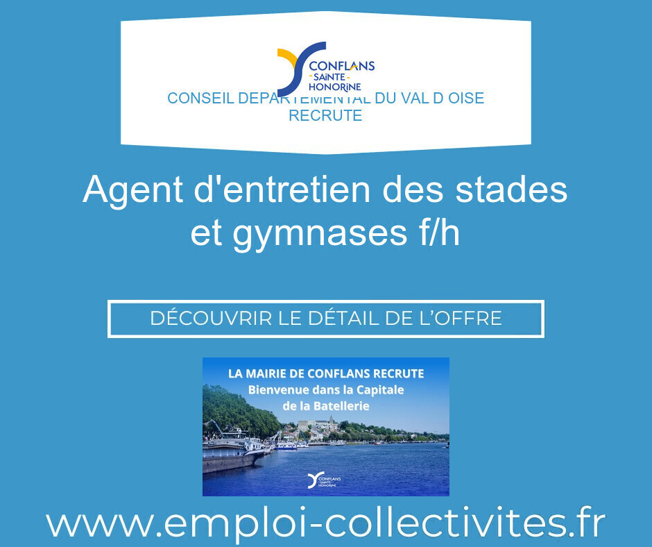 Agent d'entretien des stades et gymnases F/H - Ville de CONFLANS-SAINTE-HONORINE