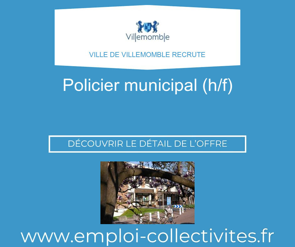 Policier municipal (h/f) - Ville de VILLEMOMBLE