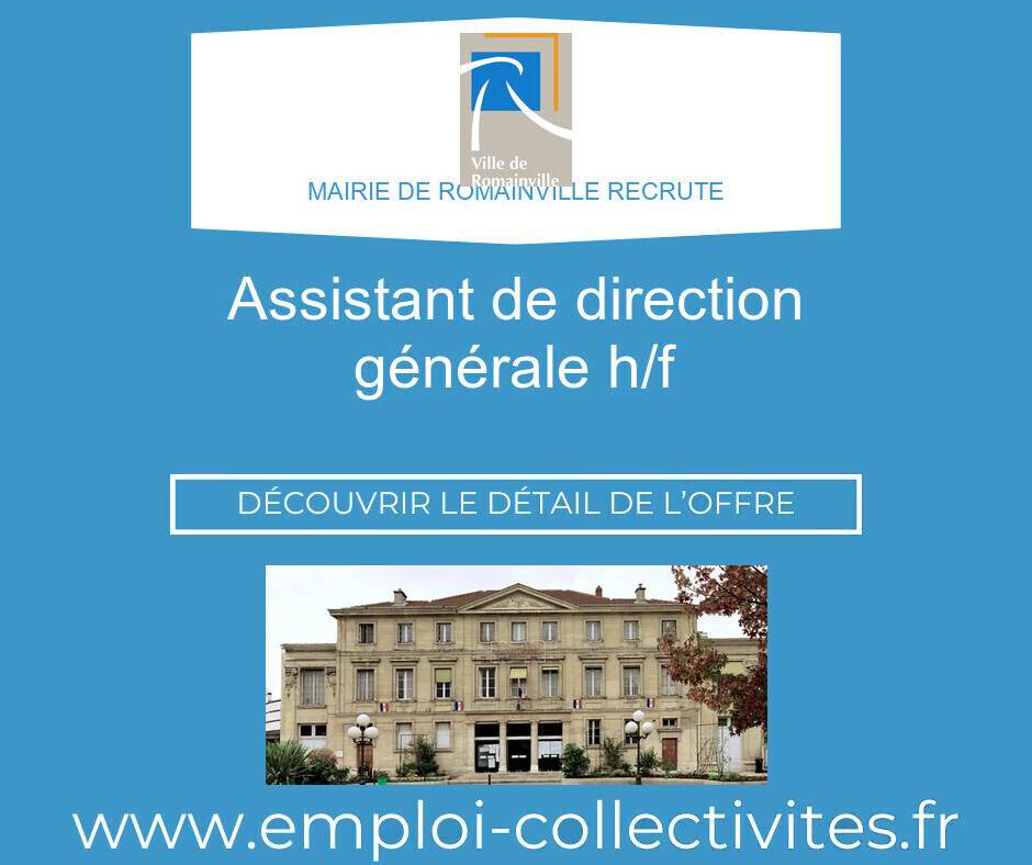 Assistant de Direction générale H/F - MAIRIE DE ROMAINVILLE