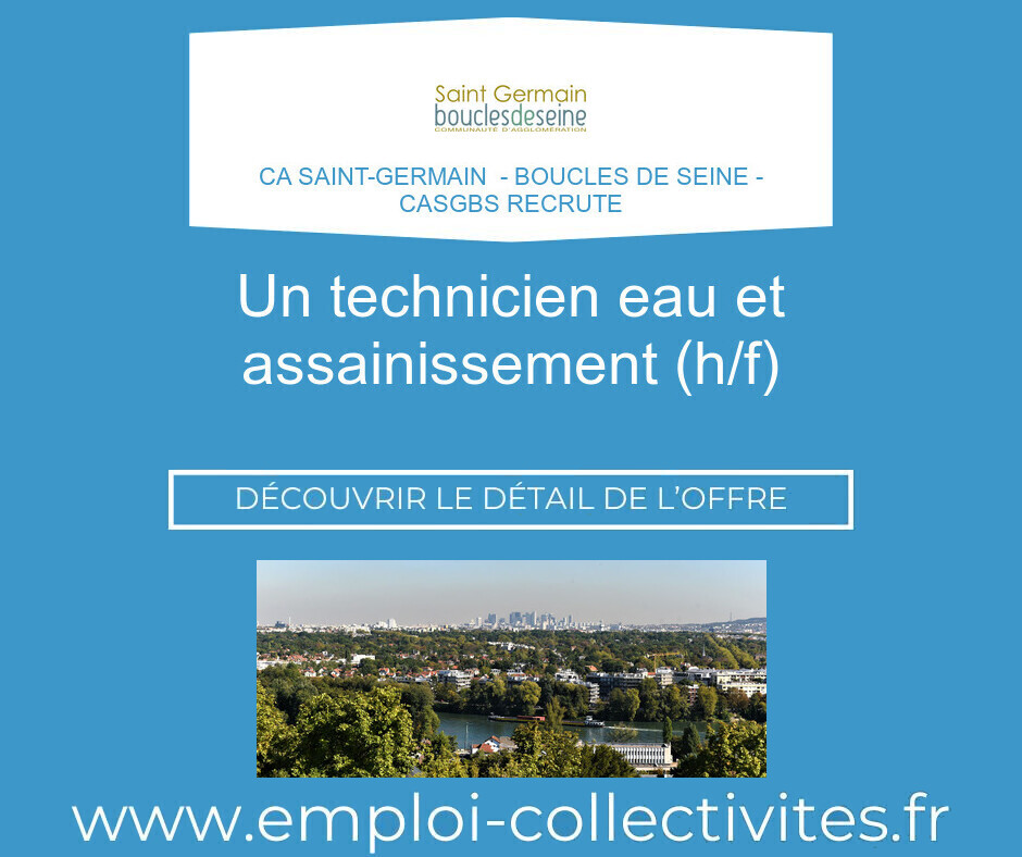 Offre Technicien eau assainissement | emploi LE PECQ (78