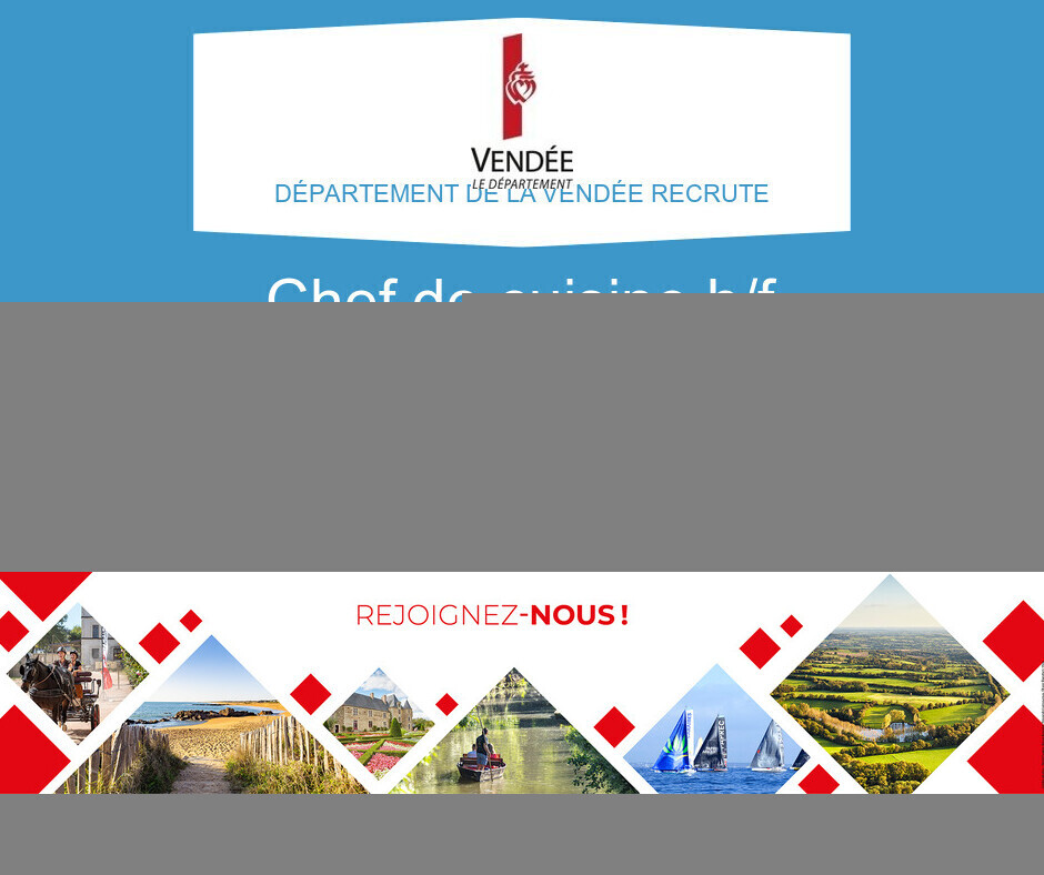 Offre Chef cuisine | emploi FONTENAY-LE-COMTE (85
