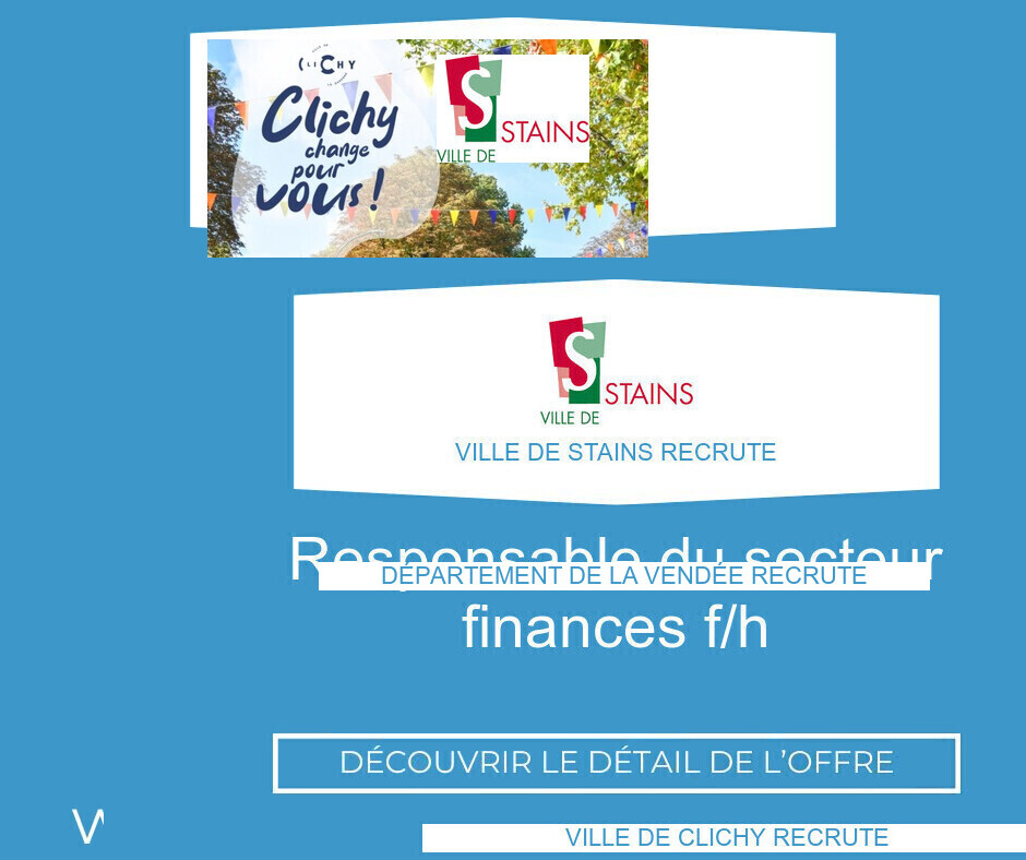 Responsable du secteur finances F/H - Ville de STAINS