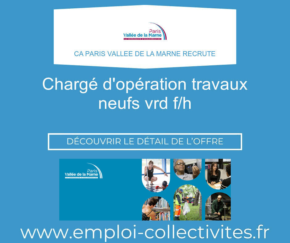 Offre Charge operation travaux neufs vrd | emploi Chelles (77