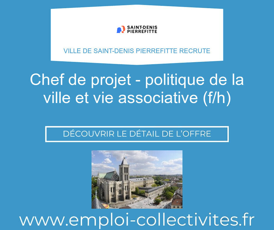 Offre Chef projet politique ville vie associative | emploi SAINT DENIS ...