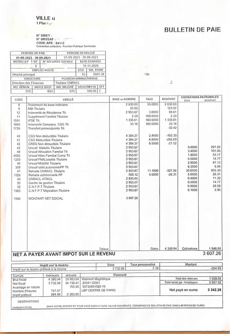 Fonction publique salaire